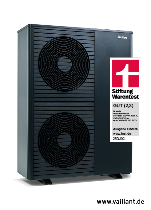 Vaillant aroTHERM plus VWL 105/6.1 Wärmepumpe, von Stiftung Warentest mit „GUT (2,3)